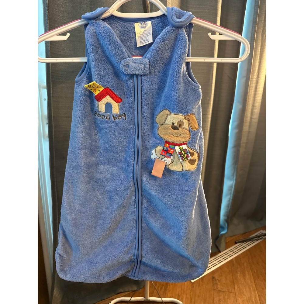 Tagalongs Baby Blue Dog Good‎ Boy Sleep Sack Wearable Blanket 0-6 Months